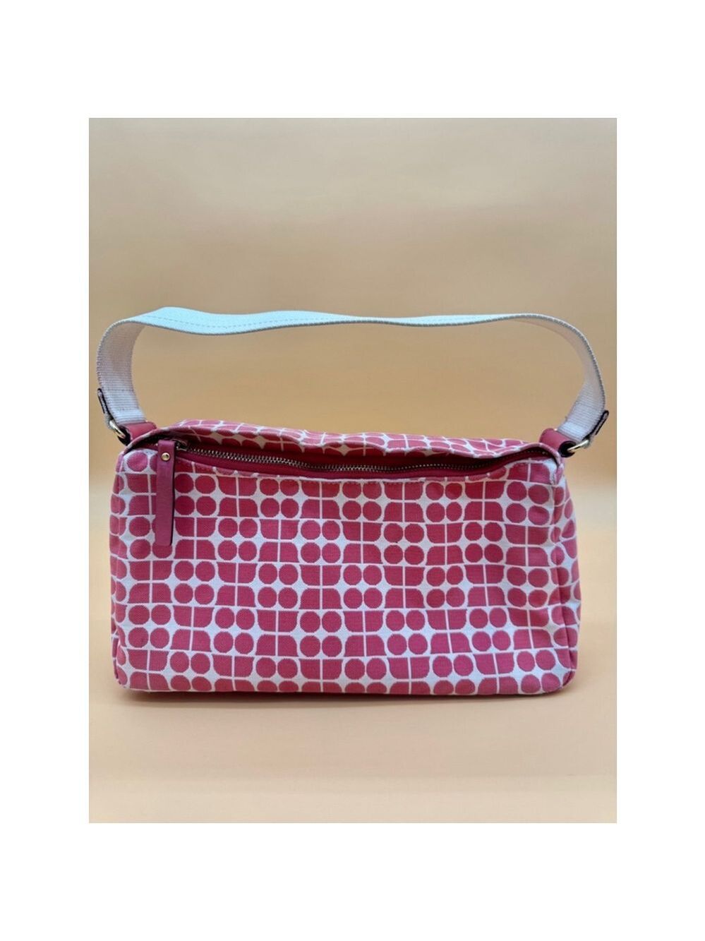 Kate Spade Canvas Jacquard Hobo Handbag Pink (peach) White (ivory)